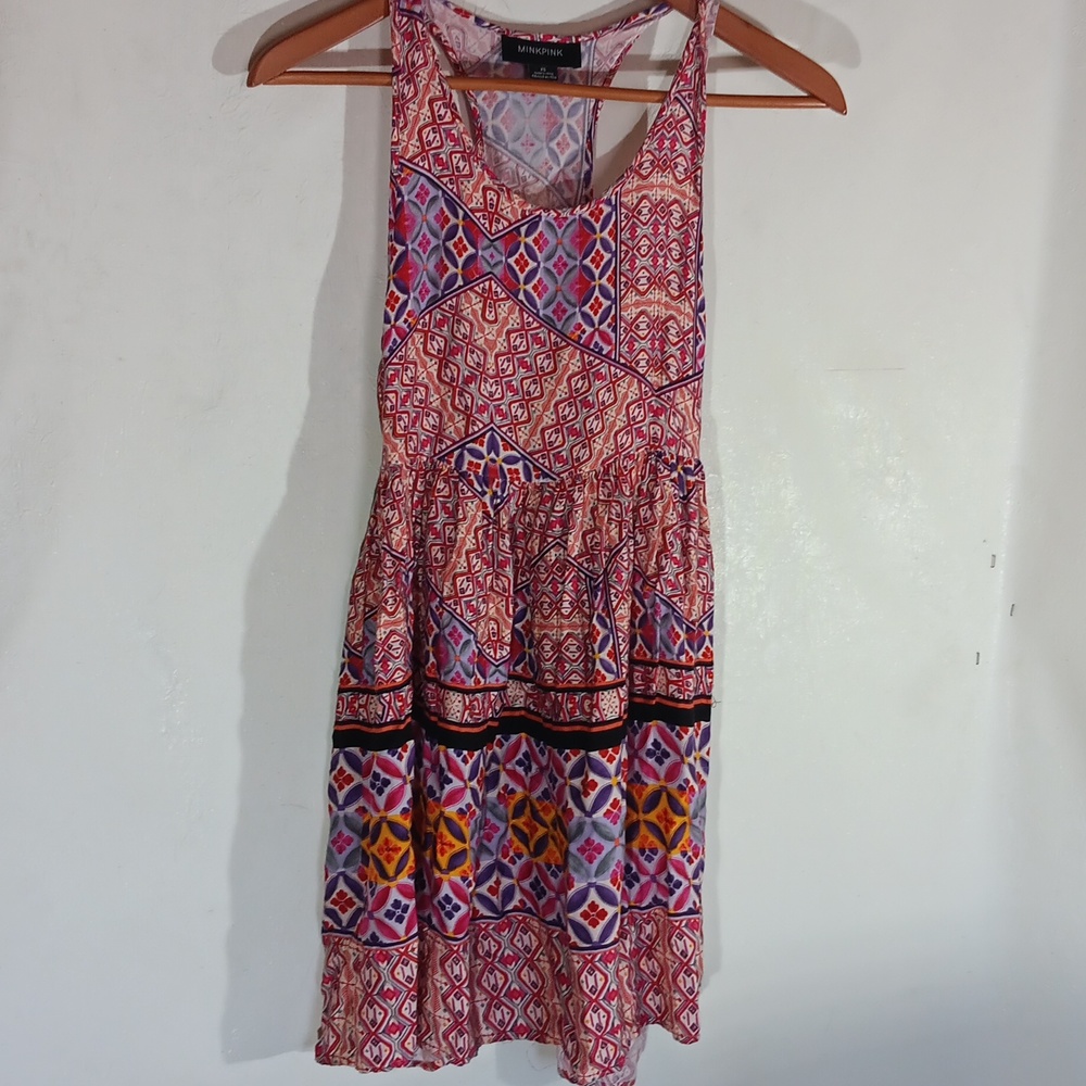 Minkpink Boho Dress Sleeveless Gathered Waistline